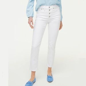 J. CREW ESSENTIAL STRAIGHT WHITE JEAN IN ALL DAY STRETCH SIZE 28 NWT